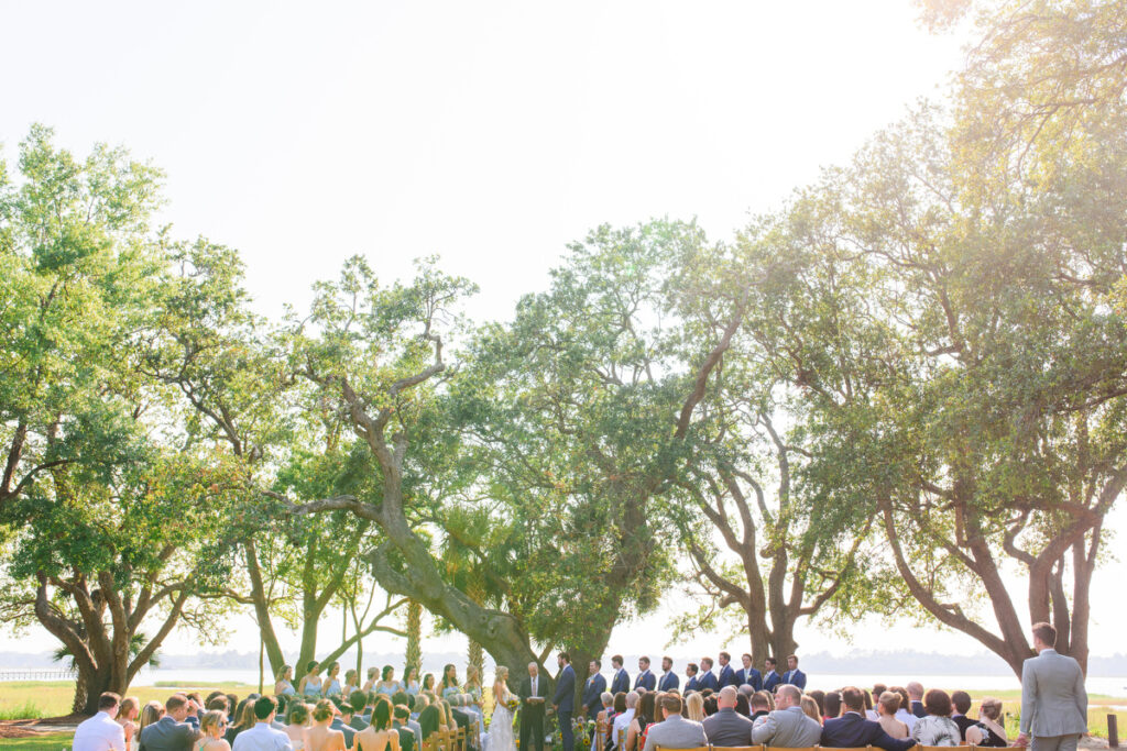 Lowndes Grove wedding ceremony wide shot