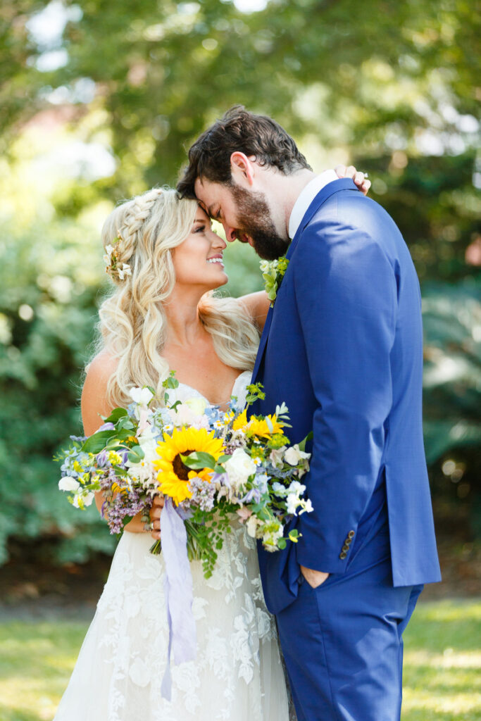 Lowndes Grove wedding bride and groom cozy wedding portrait