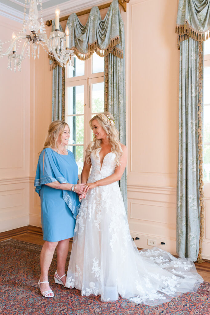 Lowndes Grove wedding portrait of bride with her mother