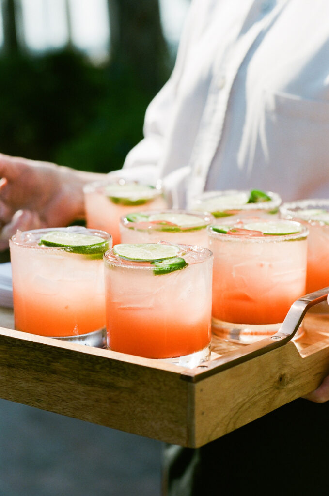 Lowndes Grove wedding cocktail with watermelon margarita