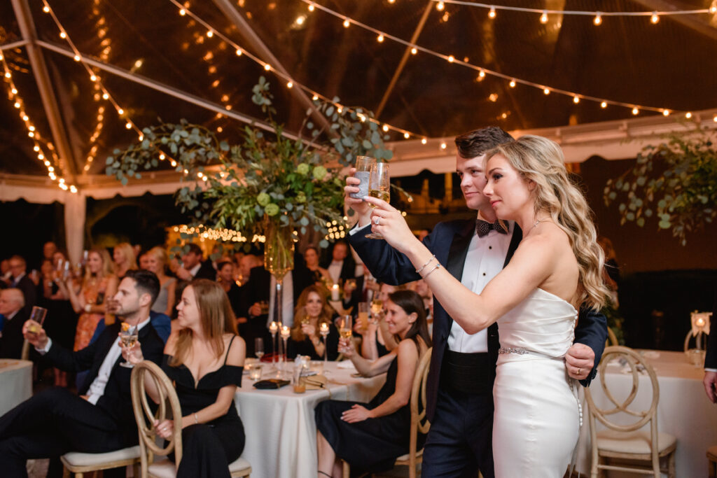 William Aiken House Wedding couple toast to bride's parents