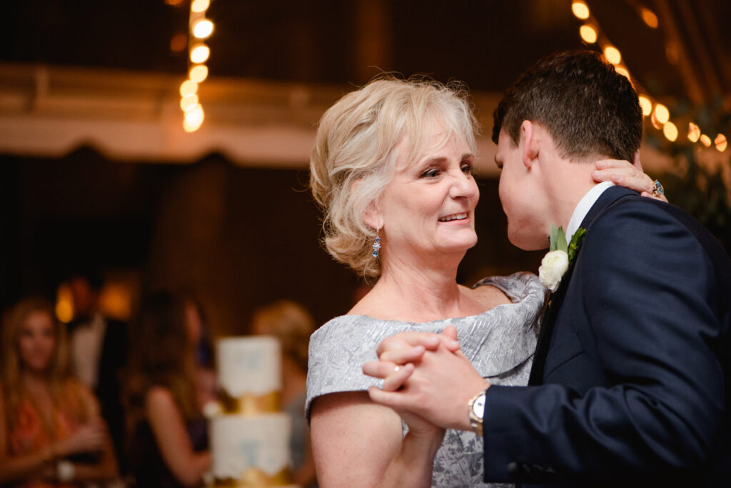 William Aiken House Wedding mother and groom dance