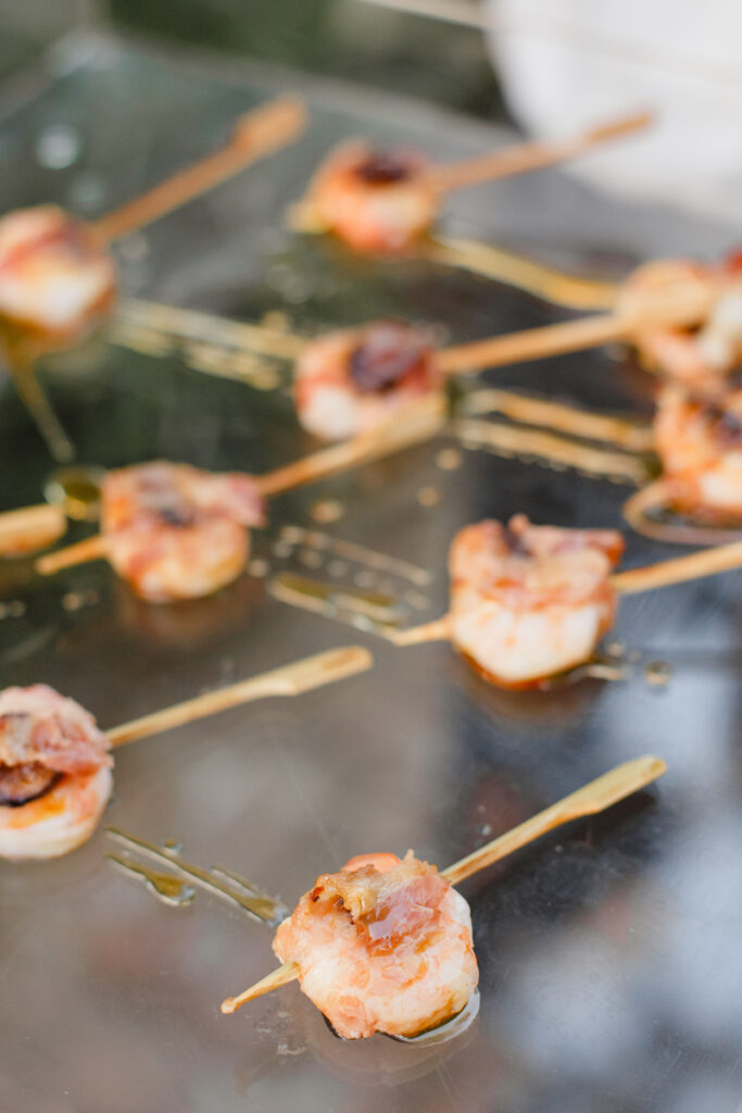 William Aiken House Wedding shrimp and bacon appetizer