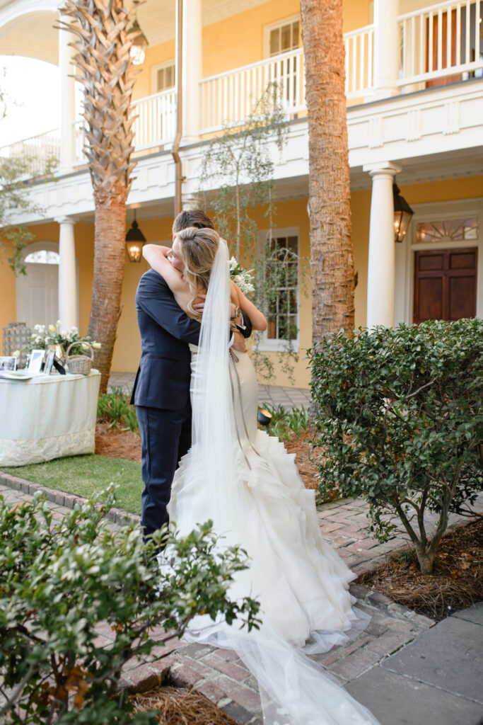 William Aiken House Wedding bride and groom after ceremony