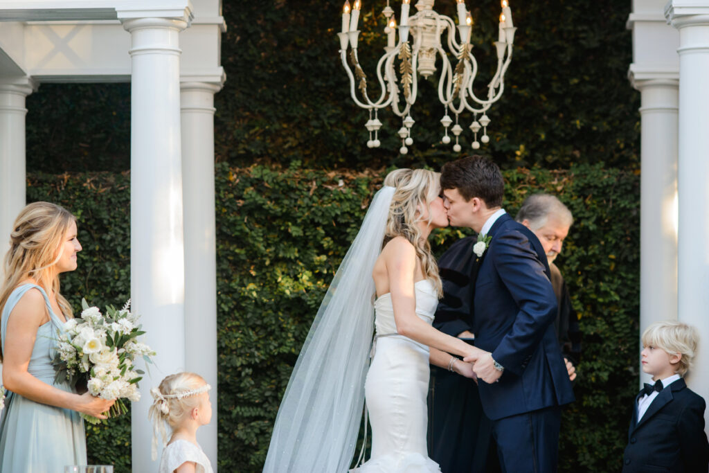 William Aiken House Wedding first kiss at ceremony