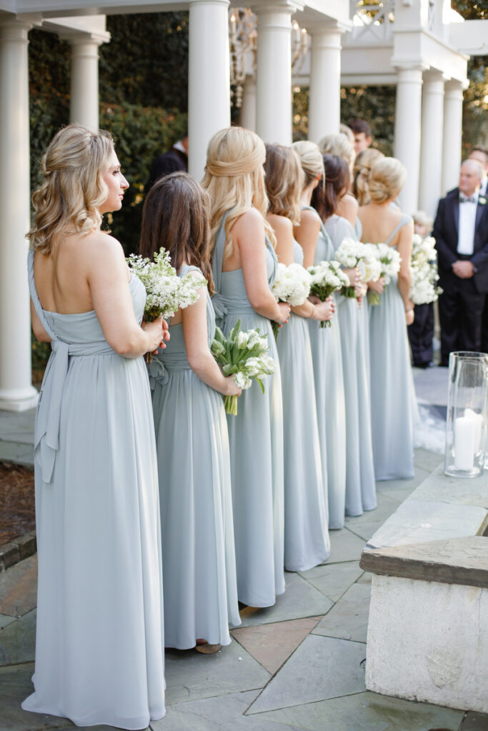 William Aiken House Wedding bridesmaids during ceremony