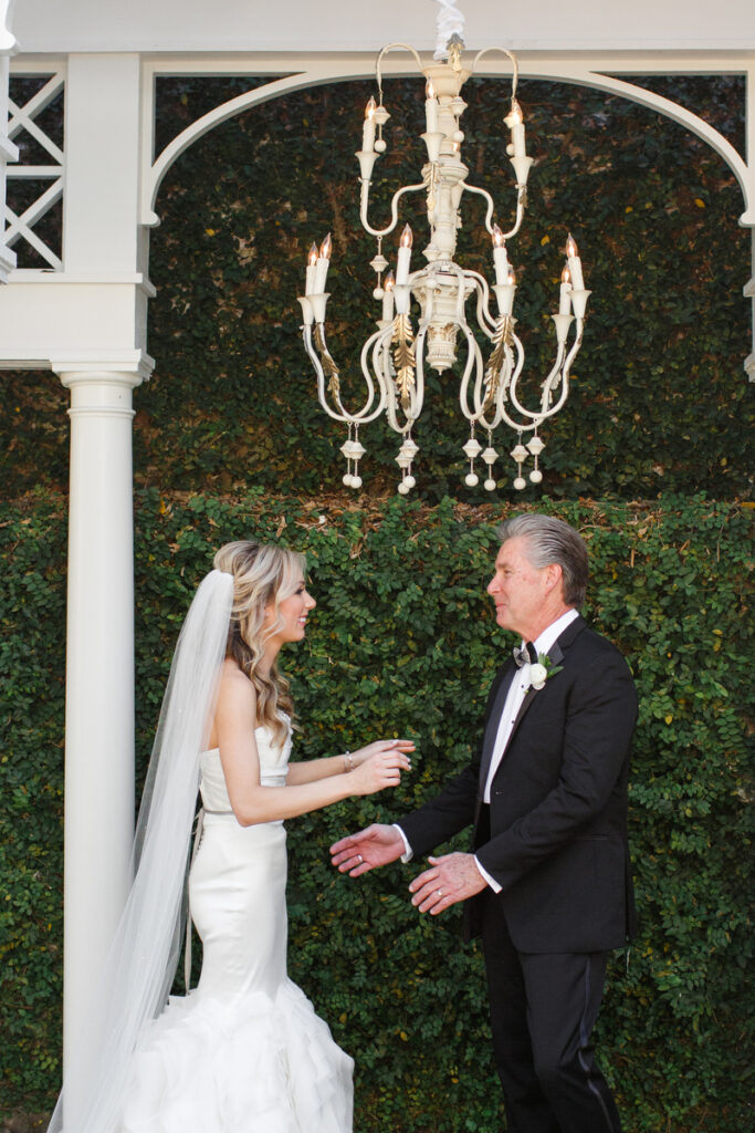 William Aiken House Wedding bride's first look with her dad