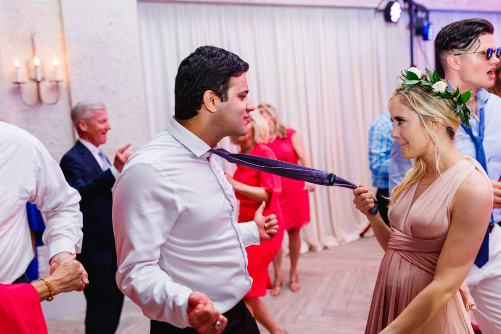 Westin Hilton Head wedding bridesmaid dancing with husband during reception