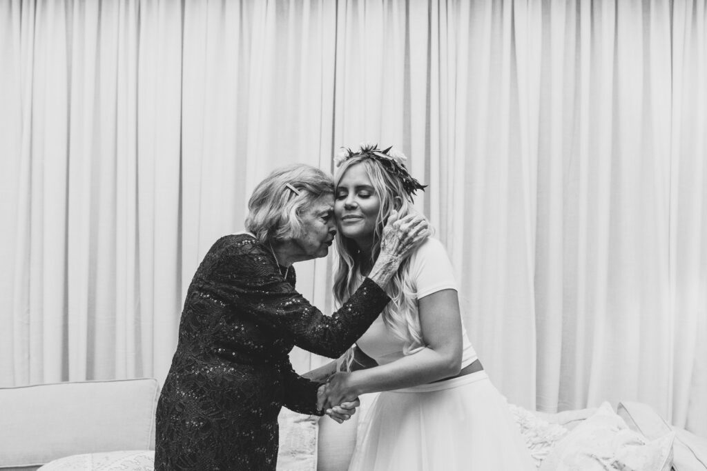 Westin Hilton Head wedding grandmother hugging bride