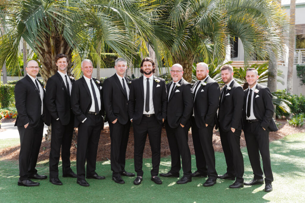 Westin Hilton Head wedding groom with groomsmen