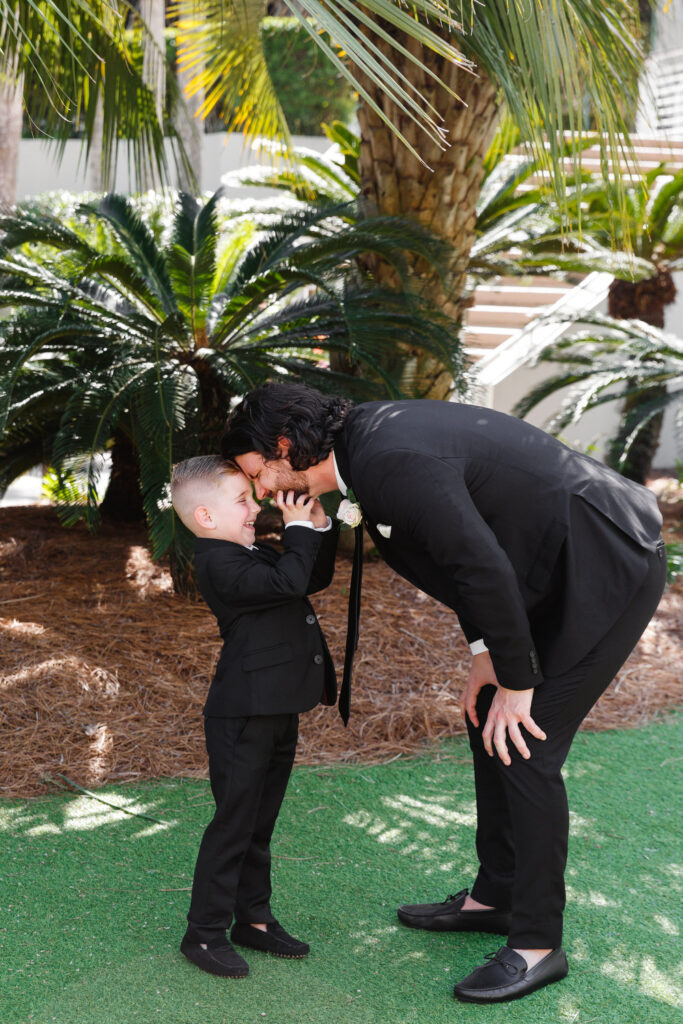 Westin Hilton Head wedding groom with ring bearer