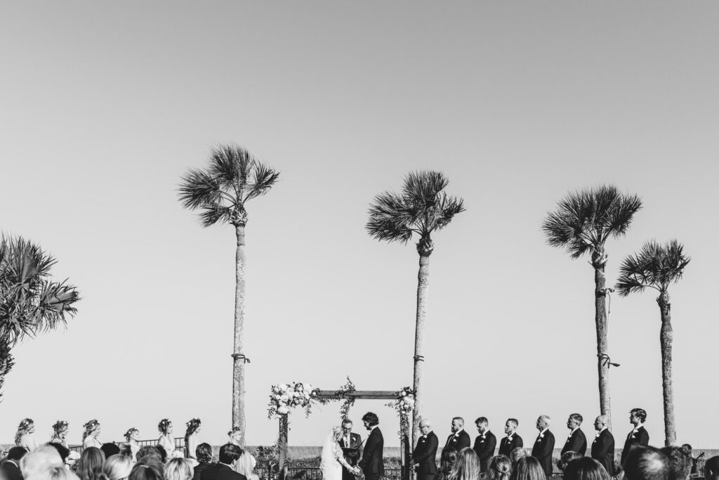 Westin Hilton Head wedding black and white photo of ceremony