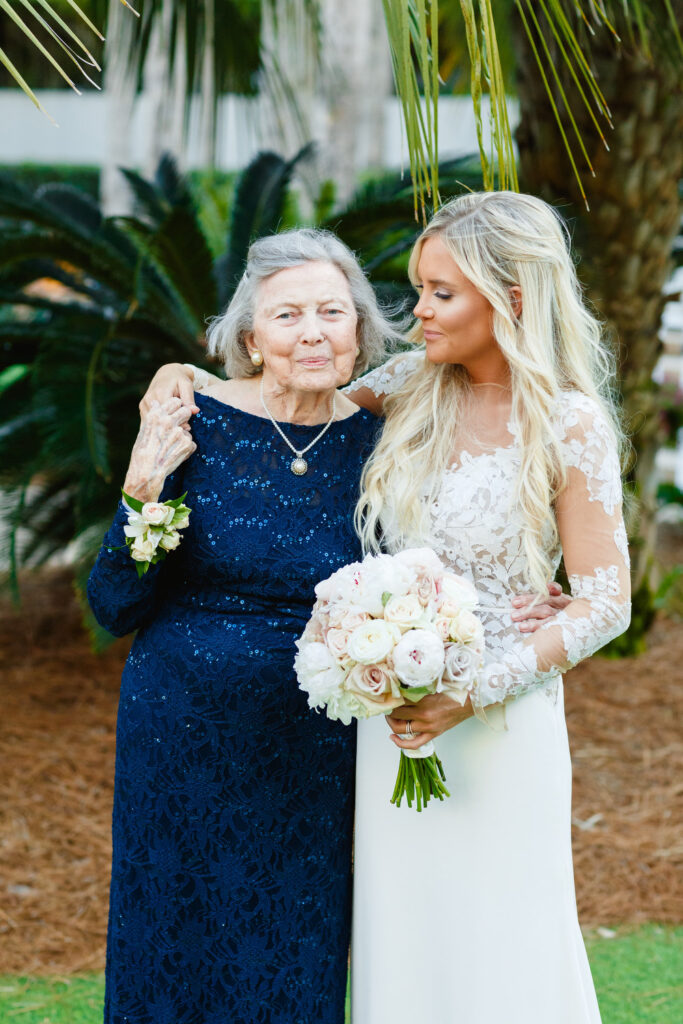 Westin Hilton Head wedding bride portrait with grandmother