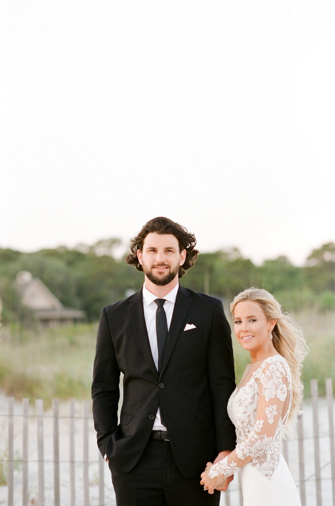 Westin Hilton Head wedding bride and groom portrait on beach