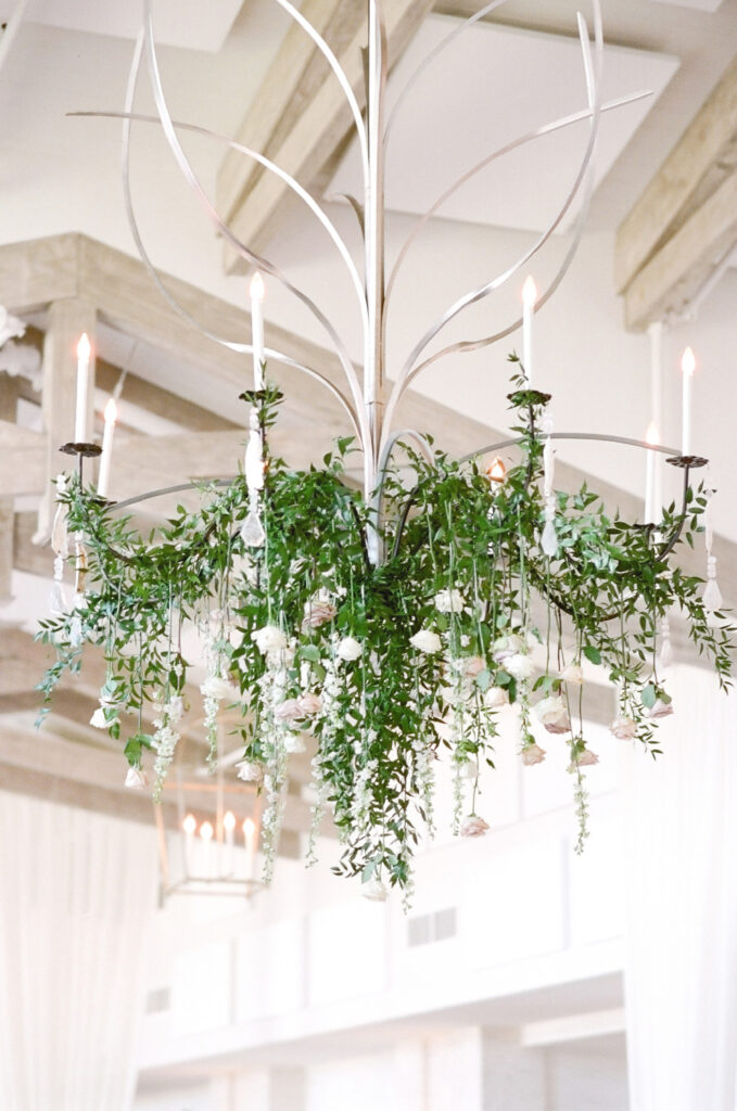 Westin Hilton Head wedding candle chandelier with flowers