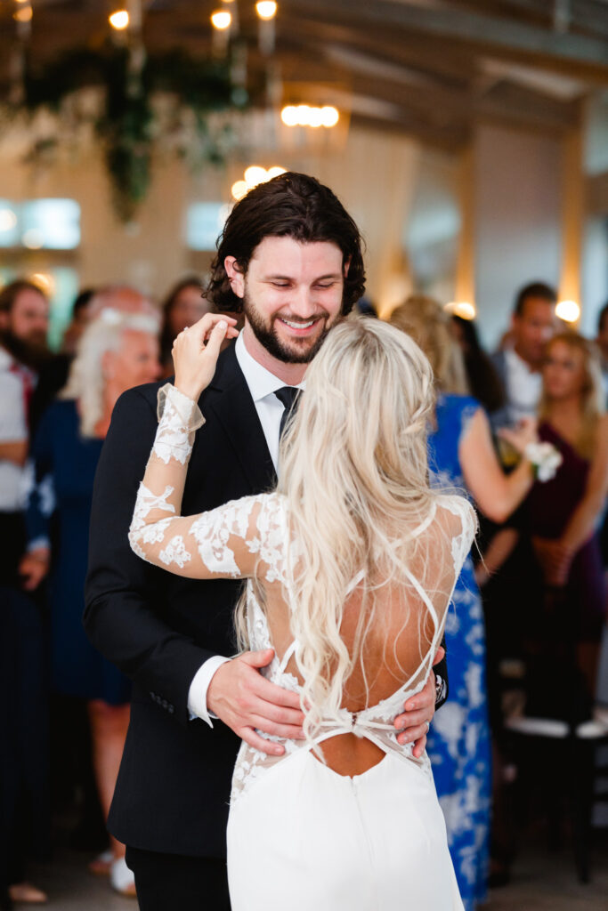 Westin Hilton Head wedding bride and groom dancing their first dance