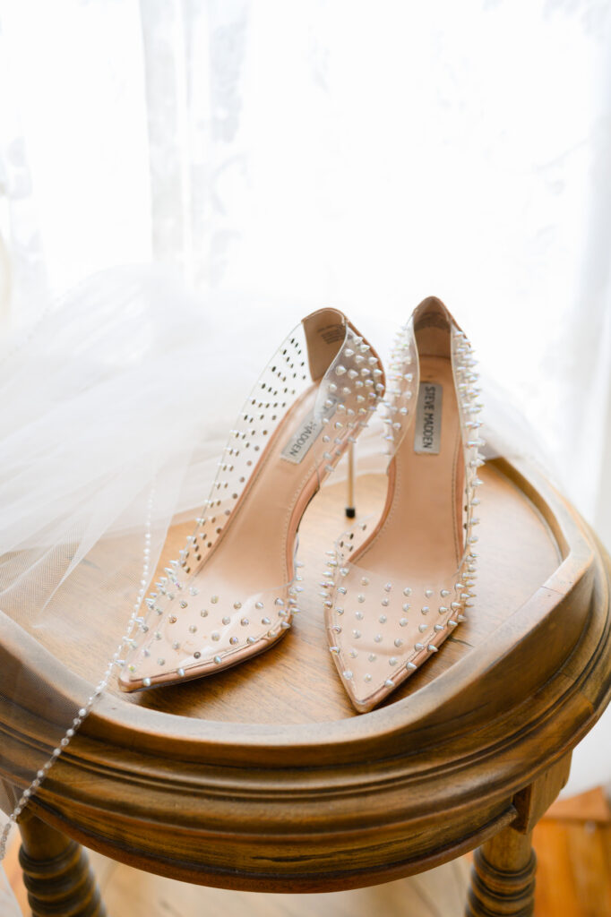 Spiky bridal shoes by designer Steve Madden