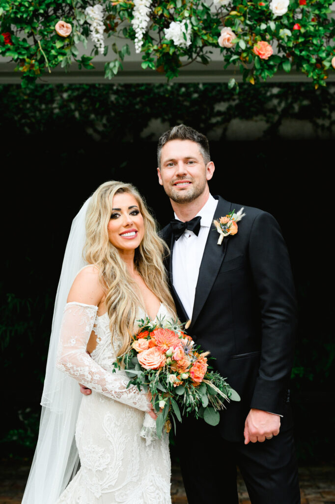 Bride and groom portrait at a Cannon Green Wedding