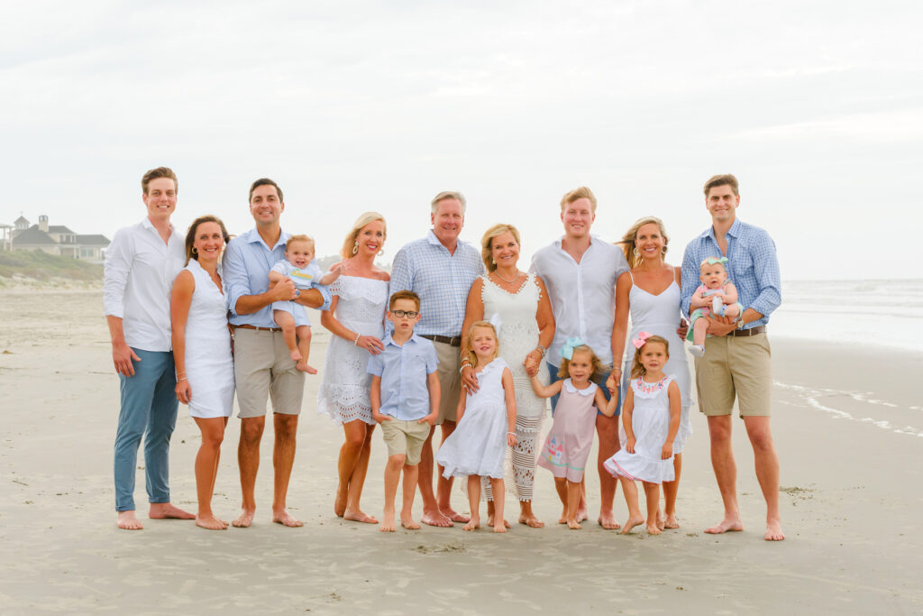 Overcast day beach portrait for a Kiawah beach family photo