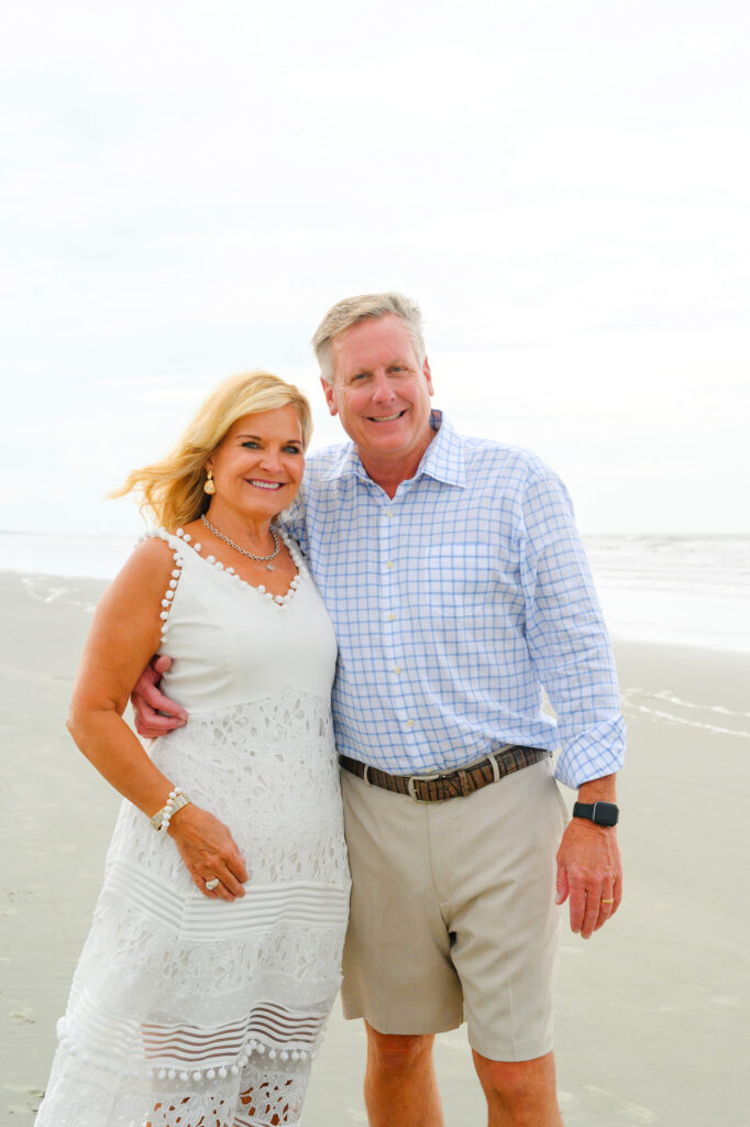 Grandparents posing for a Kiawah beach family photo