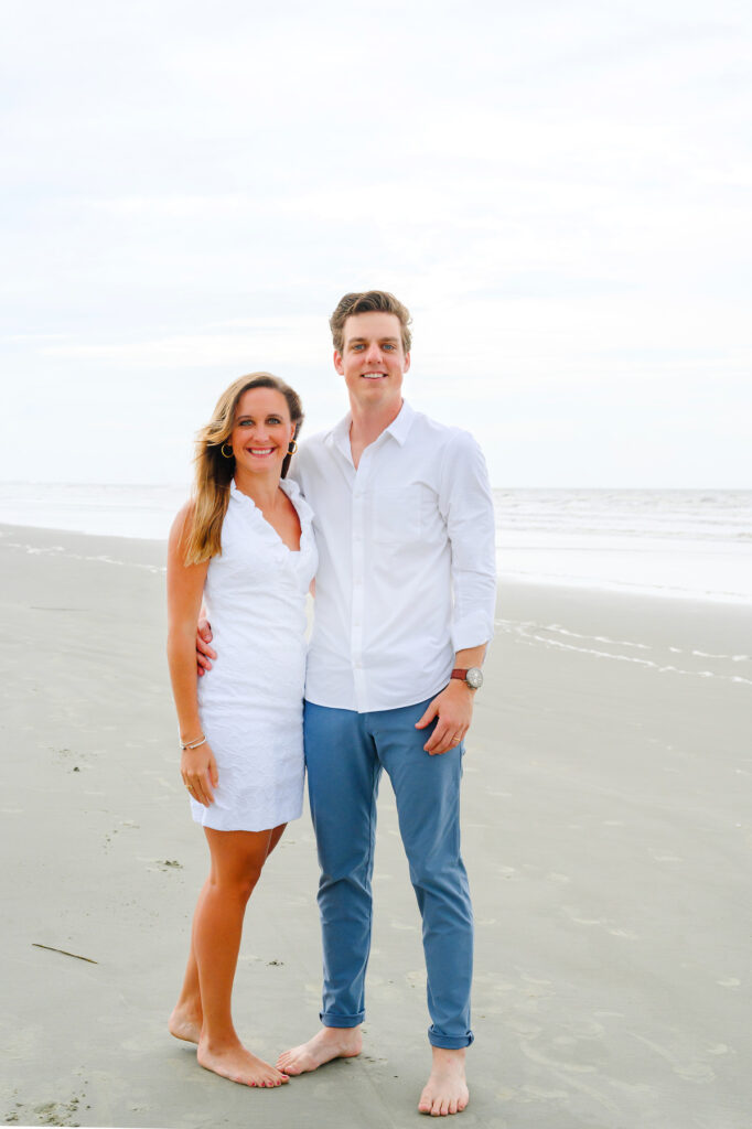 Couple portrait during a Kiawah beach family photo