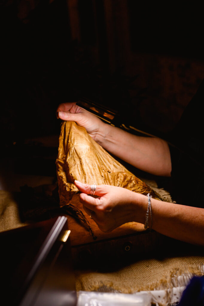 Cedar Room wedding reception with custom cigar making