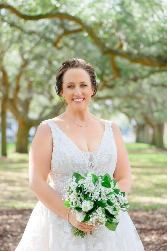 Cedar Room wedding portrait of the bride at White Point Gardens