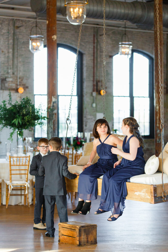 Cedar Room wedding of the junior bridesmaids and ring bearers before the ceremony